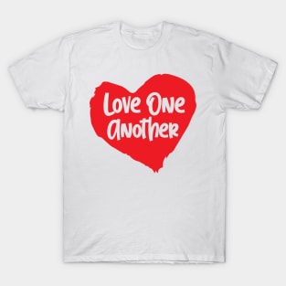 Love One Another 2 Red and White T-Shirt